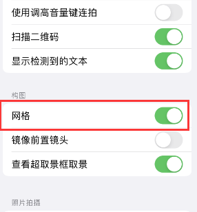 克东苹果手机维修网点分享iPhone如何开启九宫格构图功能 